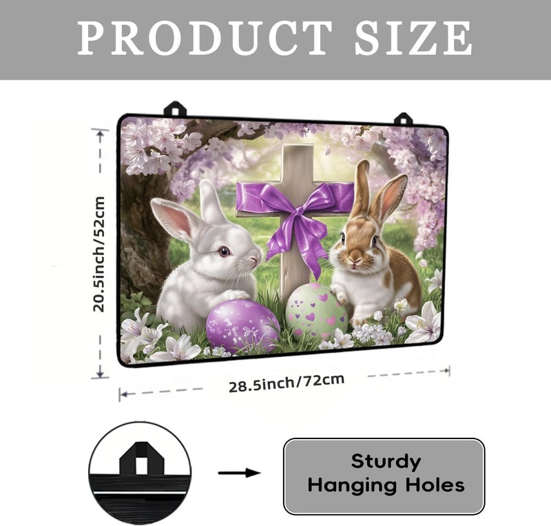 WRTCPOC Easter Theme Glass Stove Top Cover Protector,Heat Resistant Range Ceramic Stove Top Covers Mat,Easter Eggs & Bunny Cooktop Protector,Cherry Blossoms Glass Cooktop Protector - Image 2